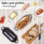 Enamelled Cast Iron Bread Loaf Pot – Non-Stick Dutch Oven, 32cm x 14cm (Multiple Colours),by Nuovva