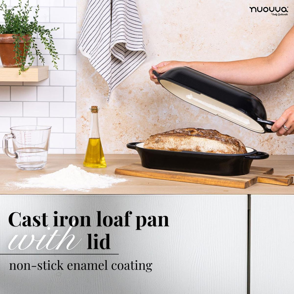 Enamelled Cast Iron Bread Loaf Pot – Non-Stick Dutch Oven, 32cm x 14cm (Multiple Colours),by Nuovva