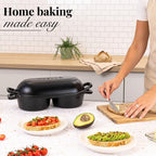 Black Enamelled Cast Iron Dutch Oven, Double Loaf Bread Pan, 16cm, By Nuovva