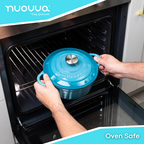 Cast Iron Dutch Oven with Lid, Casserole Pot - 24cm - 4.7L (Multiple Colours)