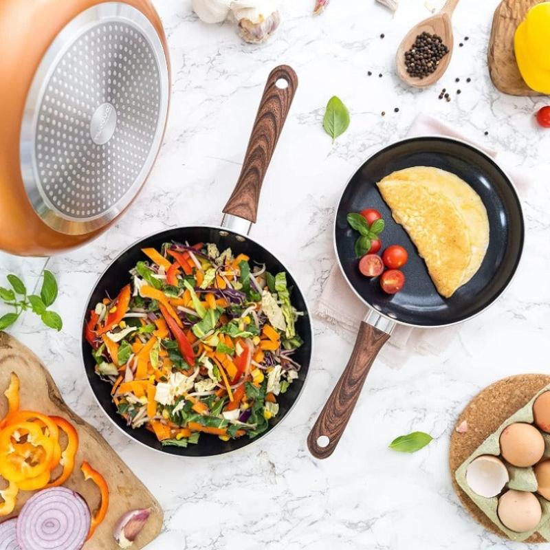 Frying Pan Set 3Pcs - 20cm, 24cm, 28cm (Multiple Colours)