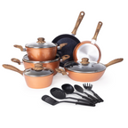 Cream Kitchen Cookware Set with Lids - 15-Pieces