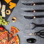 Professional Copper Kitchen Knife Set with Acrylic Block - 17 Pieces, by Nuovva