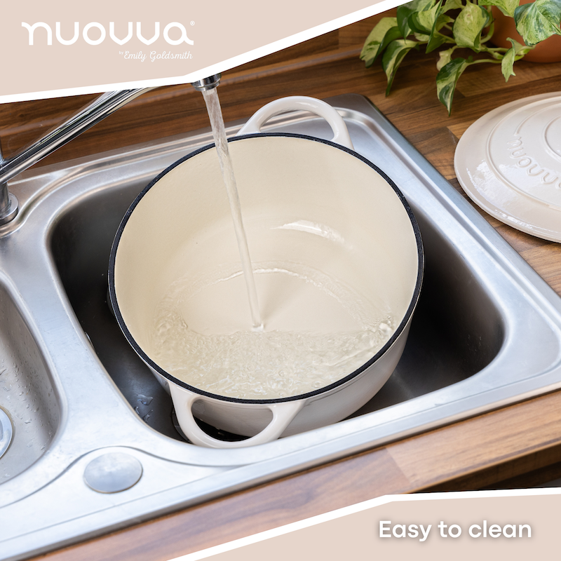 Cream Cast Iron Dutch Oven, Casserole Pot - 28cm, 6L