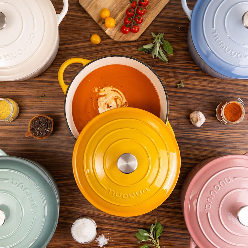 Cream Cast Iron Dutch Oven, Casserole Pot - 28cm, 6L