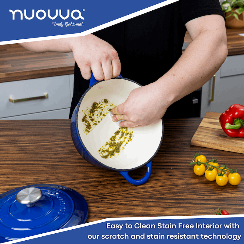 Enamelled Cast Iron Casserole Pot - 22cm - 2.9L (Multiple Colours)