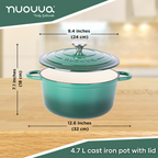 Enamelled Cast Iron Casserole Pot - 20cm - 2L (Multiple Colours)