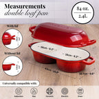 Red Enamelled Cast Iron Dutch Oven, Double Loaf Bread Pan, 16cm, By Nuovva