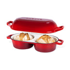 Cast Iron Dutch Oven – Double Round Bread Loaf Pot – 16cm Diameter, (Multiple Colours), by Nuovva