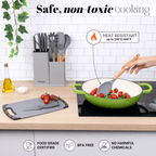 17pcs Kitchen Utensil & Knife Set with Block & Chopping Board (Multiple Colours) - By Nuovva