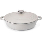 Grey Aluminium Shallow Casserole Pan with Lid - 28cm - 3.9L, by Nuovva