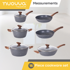 Granite Kitchen Cookware Set of 35, 15, 8, 5pcs with Lids (Multiple Set Sizes)