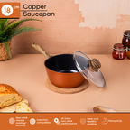 Copper Non-Stick Saucepan with Lid (Multiple Set Sizes), by Nuovva