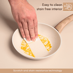 Cream Induction Non-Stick Frying Pan - 26cm, by Nuovva