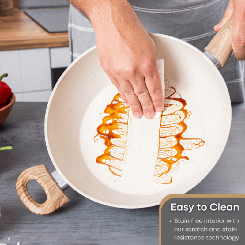 Induction Non-Stick Sauté Pan With Lid - 28cm( Multiple Colours) by Nuovva