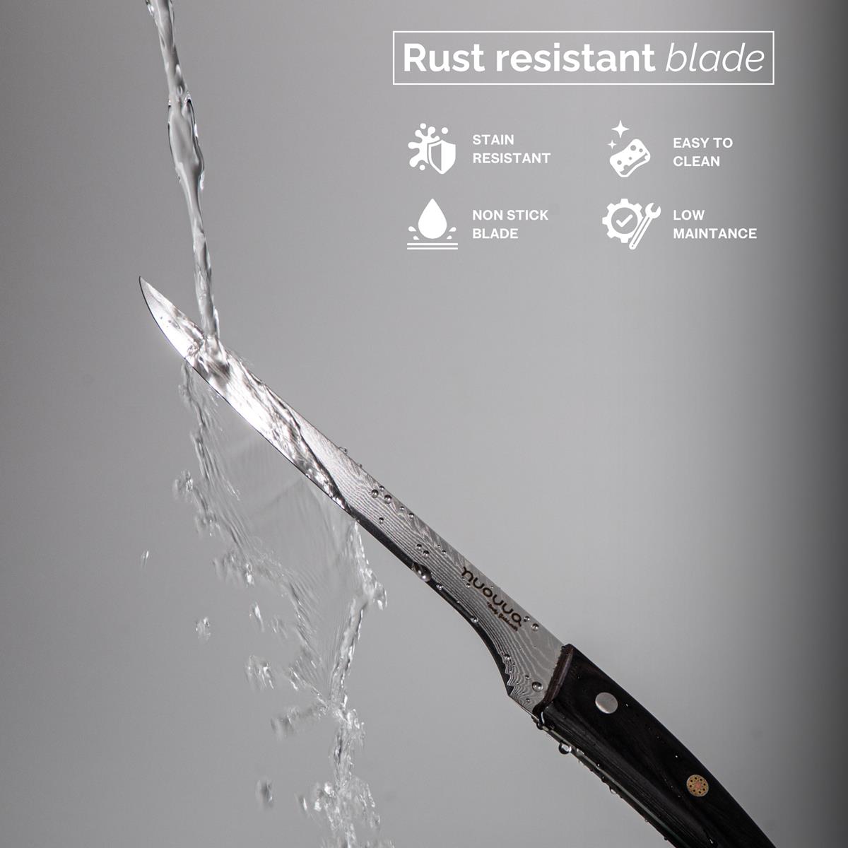 Japanese Steel 67-Layer Damascus Style Boning Knife with Pakkawood Handle, by Nuovva