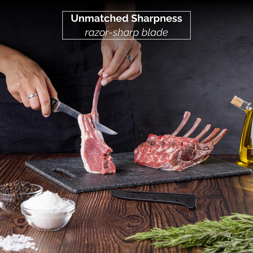 Japanese Steel 67-Layer Damascus Style Boning Knife with Pakkawood Handle, by Nuovva