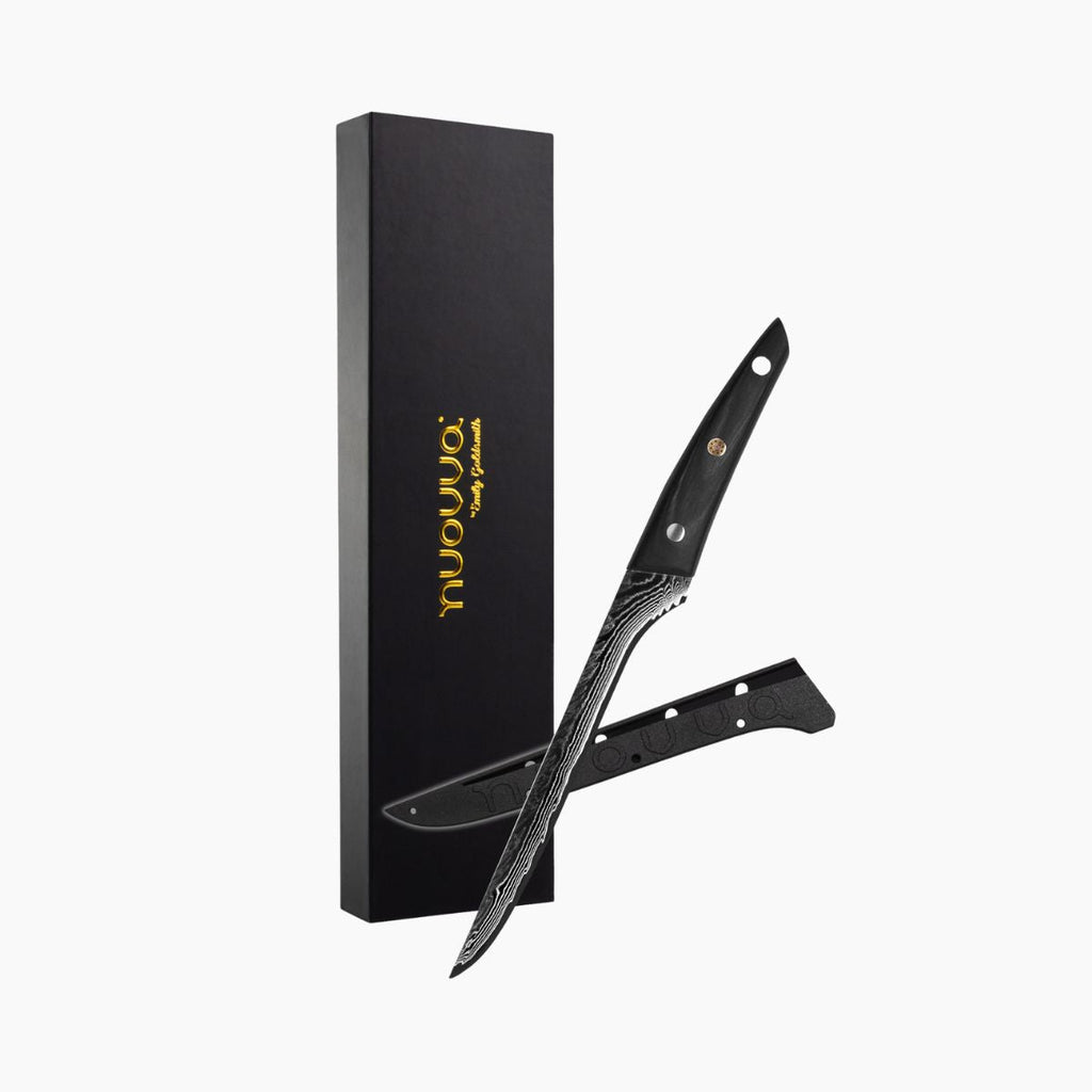 Japanese Steel 67-Layer Damascus Style Boning Knife with Pakkawood Handle, by Nuovva