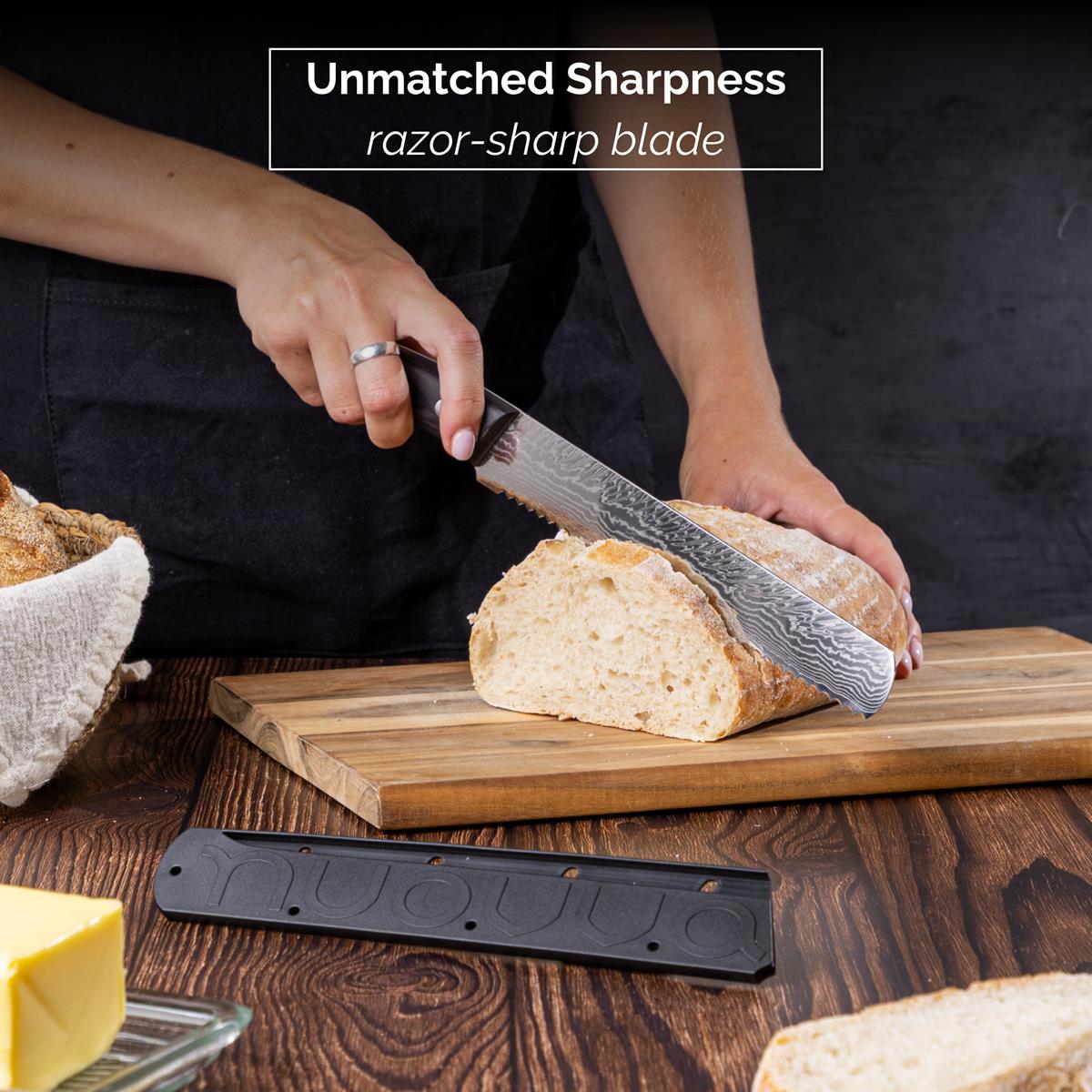 Japanese Steel Damascus Style Kitchen Knives with Pakkawood Handles - Multiple Variants, by Nuovva