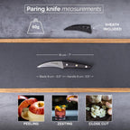 Japanese Steel Damascus Style Kitchen Knives with Pakkawood Handles - Multiple Variants, by Nuovva