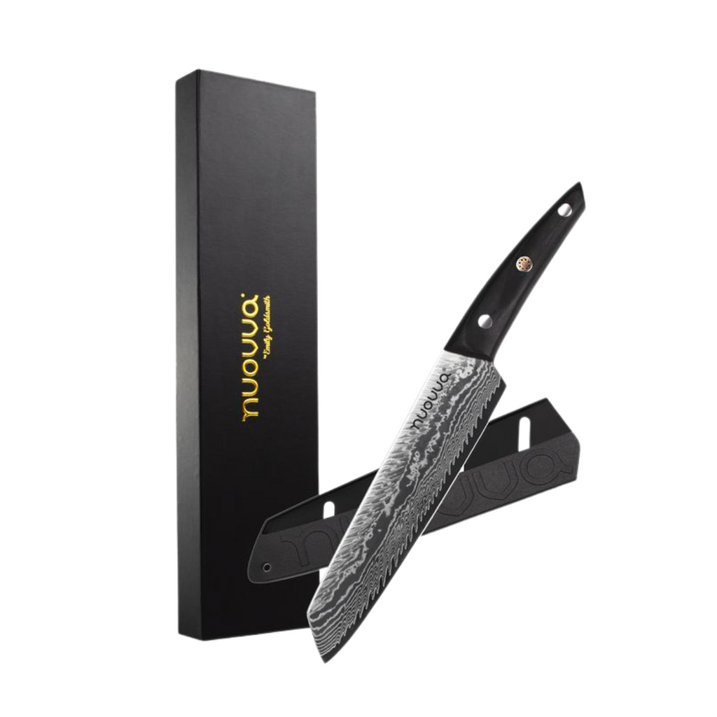 Japanese Steel Damascus Style Kitchen Knives with Pakkawood Handles - Multiple Variants, by Nuovva