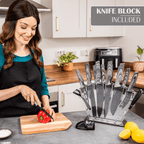 Granite Kitchen Knife Block Set - 5pcs, 17pcs