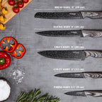 Granite Kitchen Knife Block Set - 5pcs, 17pcs
