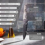 Professional Black Granite Kitchen Knife Set with Acrylic Block - 17 Pieces, by Nuovva