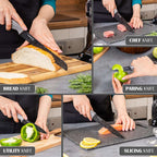 Sharp Kitchen Knife Set With Acrylic Block, 6 piece (Multiple Colours), by Nuovva