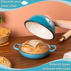 Enamelled Cast Iron Dutch Oven Bread Pot, 5.6 Lite - 26cm (Multiple Colours) by Nuovva