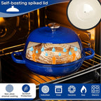 Dark Blue Enamelled Cast Iron Dutch Oven Bread Pot - 5.6 Lite - 26cm, by Nuovva