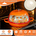 Enamelled Cast Iron Dutch Oven Bread Pot, 5.6 Lite - 26cm (Multiple Colours) by Nuovva