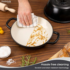 Black Enamelled Cast Iron Dutch Oven Bread Pot - 5.6 Lite - 26cm, by Nuovva