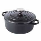 Black Cast Iron Dutch Oven with Lid - 2L, 20cm