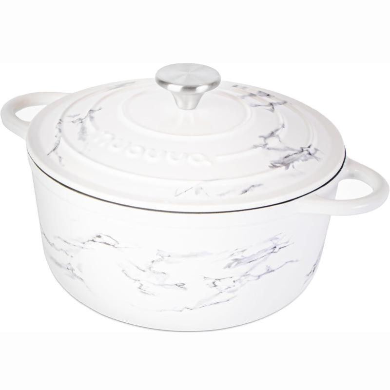 Marble Cast Iron Dutch Oven with Lid, Casserole Pot - 24cm -4.7L