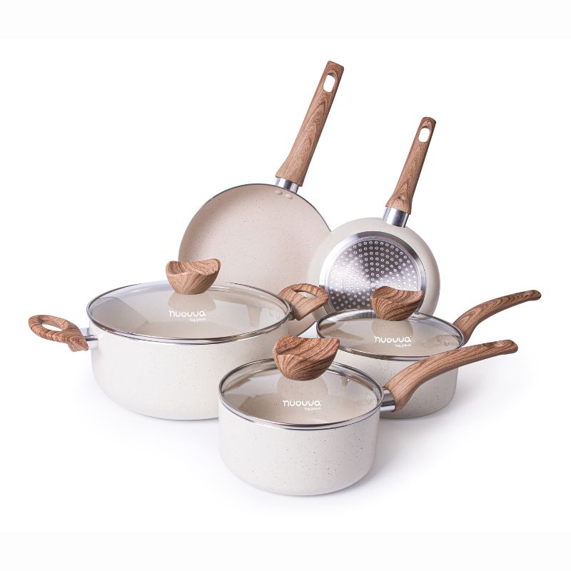 Kitchen Cookware Set with Lids - 8-Pieces (Multiple Colours)