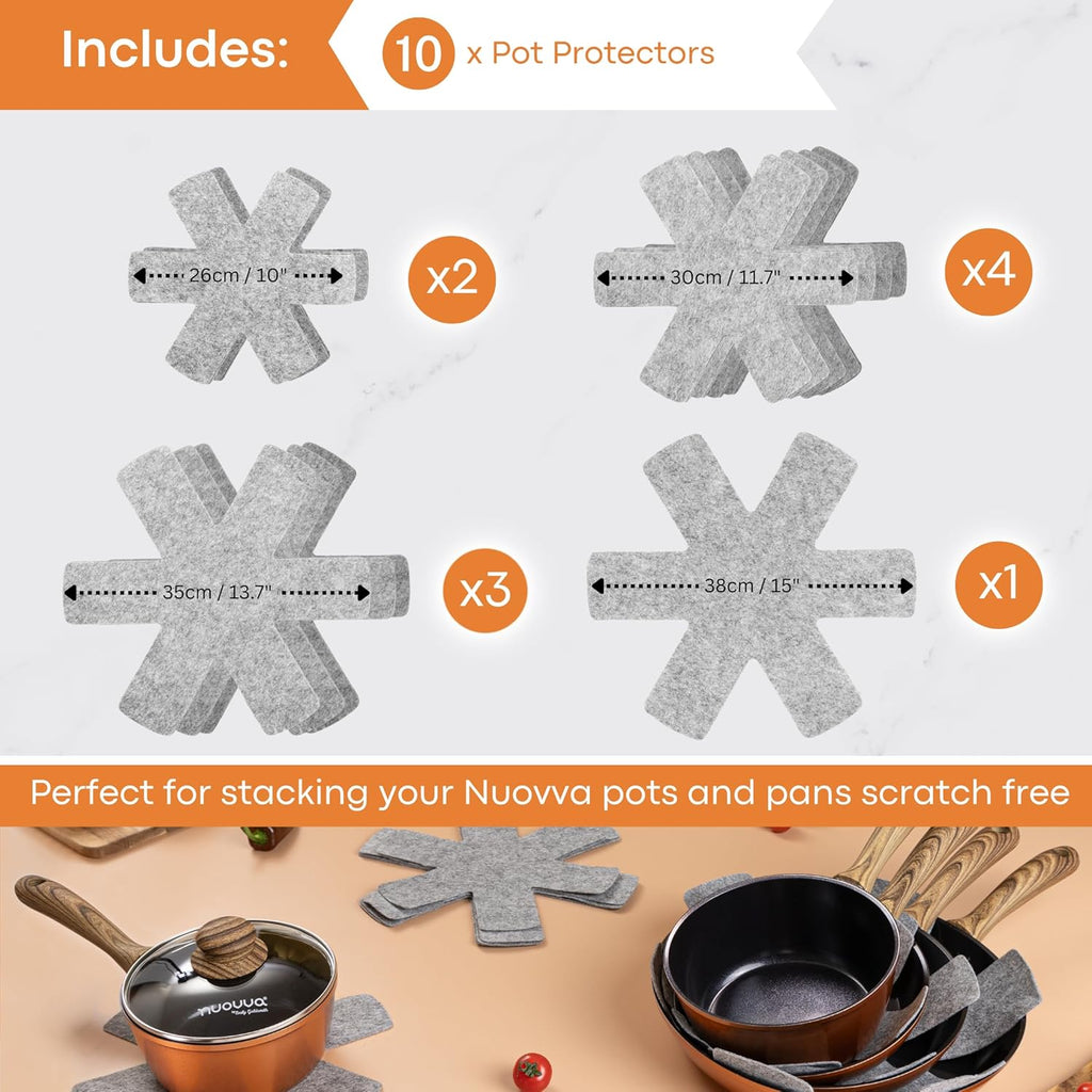 Copper Kitchen Cookware Set of 35, 15, 8, 5pcs with Lids (Multiple Set Sizes)