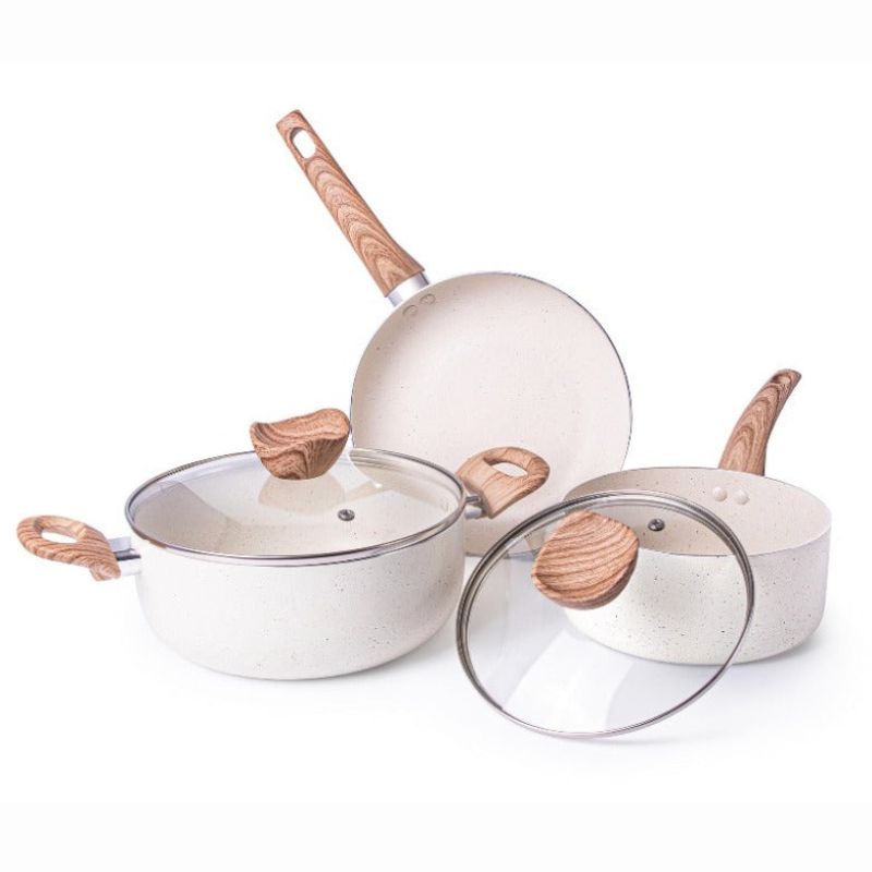 Cream Kitchen Cookware Set of 35, 15, 8, 5pcs with Lids (Multiple Set Sizes)