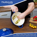 Dark Blue Cast Iron Dutch Oven with Lid - 2L, 20cm