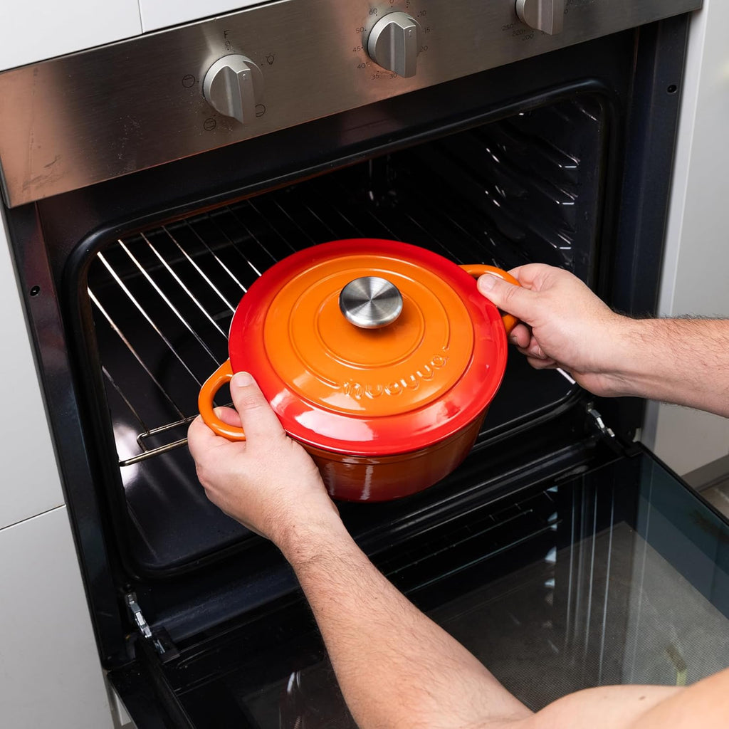 Enamelled Cast Iron Casserole Pot - 20cm - 2L (Multiple Colours)