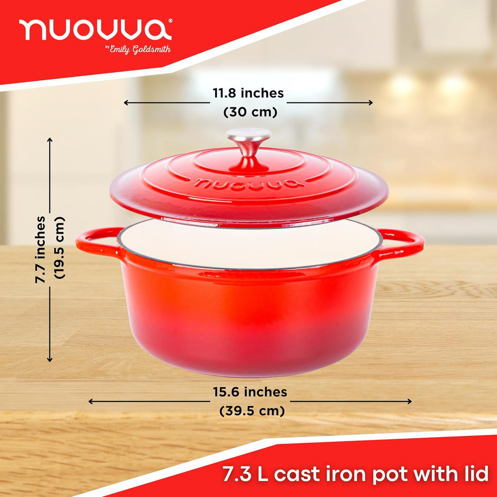 Enamelled Cast Iron Dutch Oven Casserole Pot (Multiple Colours & Sizes)