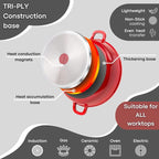 Aluminium Casserole Pot with Lid - 4L - 24cm, (Multiple Colours) by Nuovva