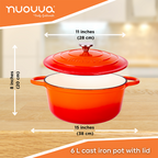 Enamelled Cast Iron Casserole Pot - 28cm - 6L (Multiple Colours Available)