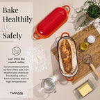 Enamelled Cast Iron Bread Loaf Pot – Non-Stick Dutch Oven, 32cm x 14cm (Multiple Colours),by Nuovva