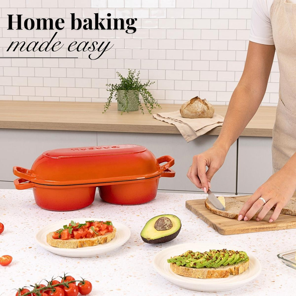 Cast Iron Dutch Oven – Double Round Bread Loaf Pot – 16cm Diameter, (Multiple Colours), by Nuovva