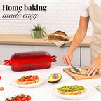 Enamelled Cast Iron Bread Loaf Pot – Non-Stick Dutch Oven, 32cm x 14cm (Multiple Colours),by Nuovva