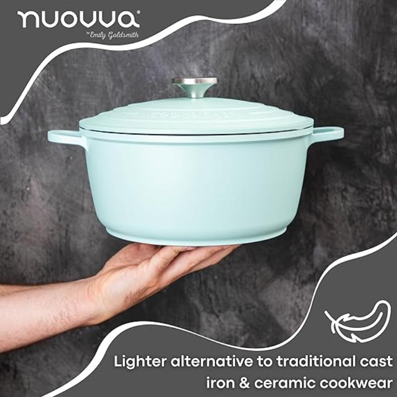 Aluminium Casserole Pot with Lid - 4L - 24cm, (Multiple Colours) by Nuovva