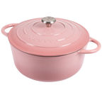 Pastel Pink Cast Iron Dutch Oven, Casserole Pot - 28cm, 6L