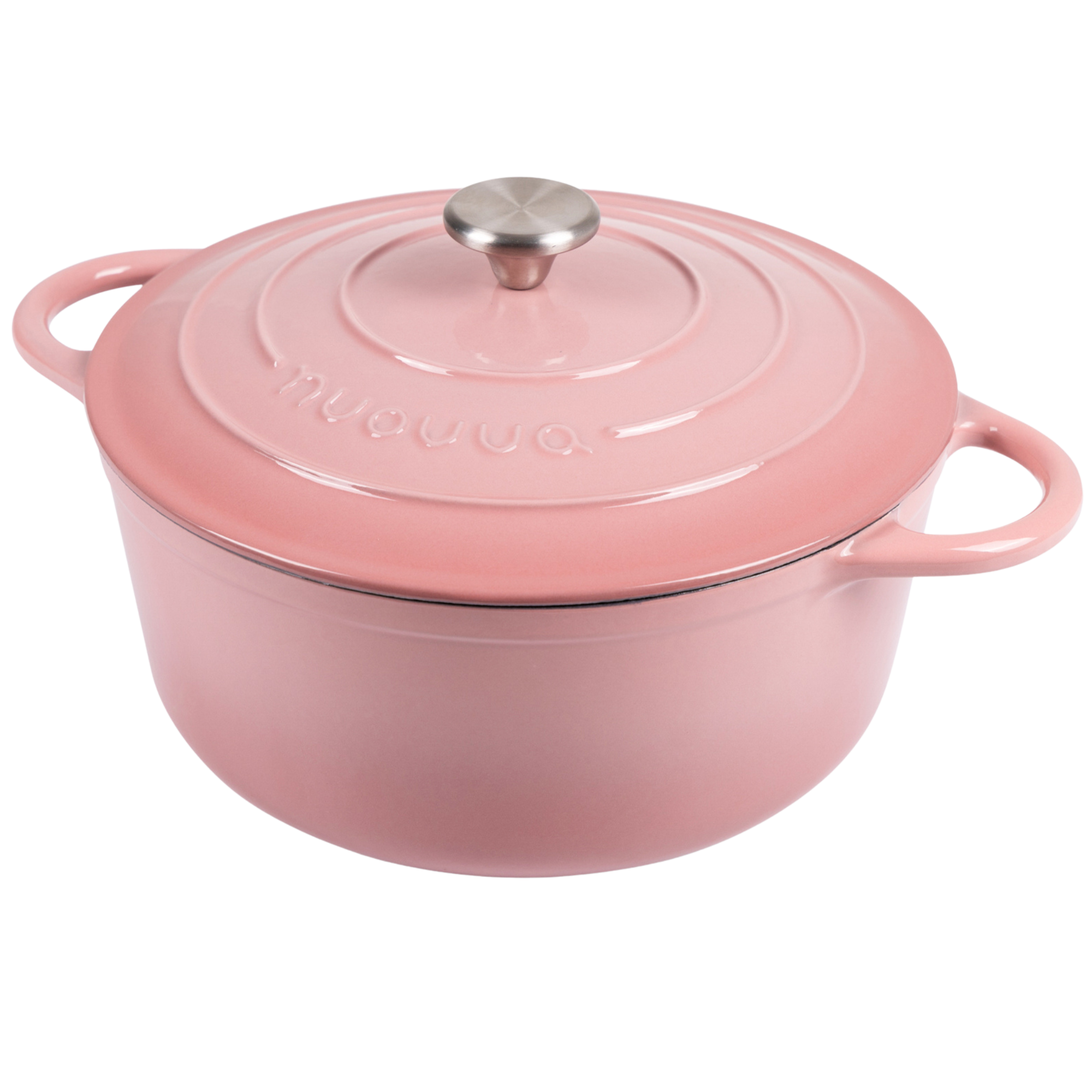 Pastel Pink Cast Iron Dutch Oven, Casserole Pot - 28cm, 6L