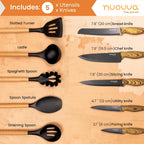 35pcs Copper Kitchen Cookware & Kitchen Knife Set